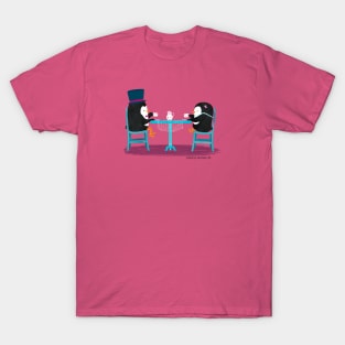 Two Penguins drinking tea on a date T-Shirt